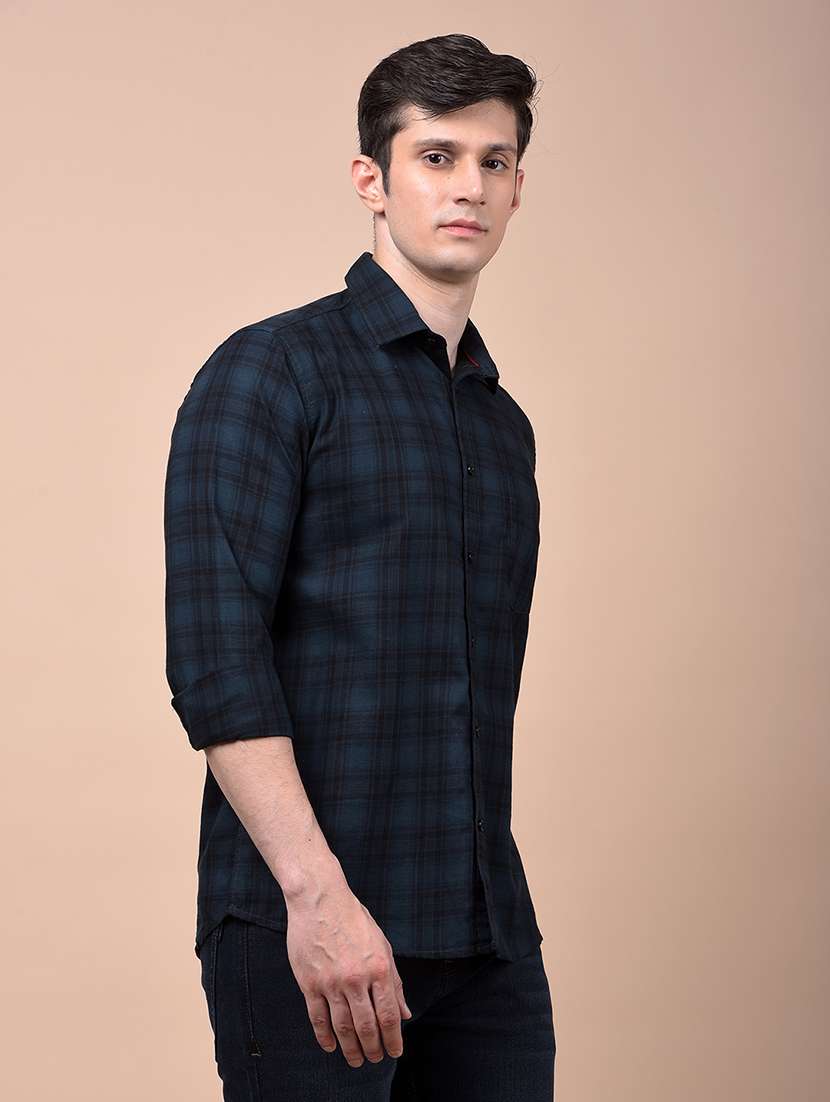 men checkered long sleeve slim fit casual shirt - 21987452 -  Standard Image - 2