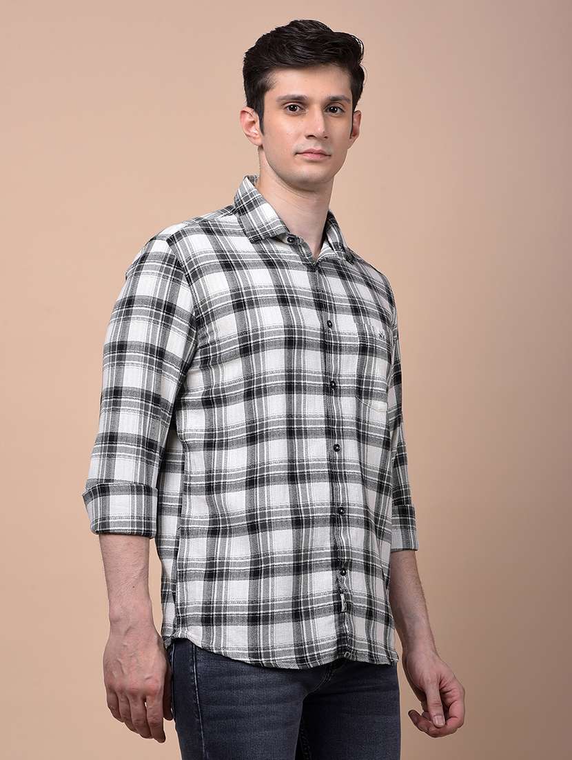 men checkered long sleeve slim fit casual shirt - 21987459 -  Standard Image - 2