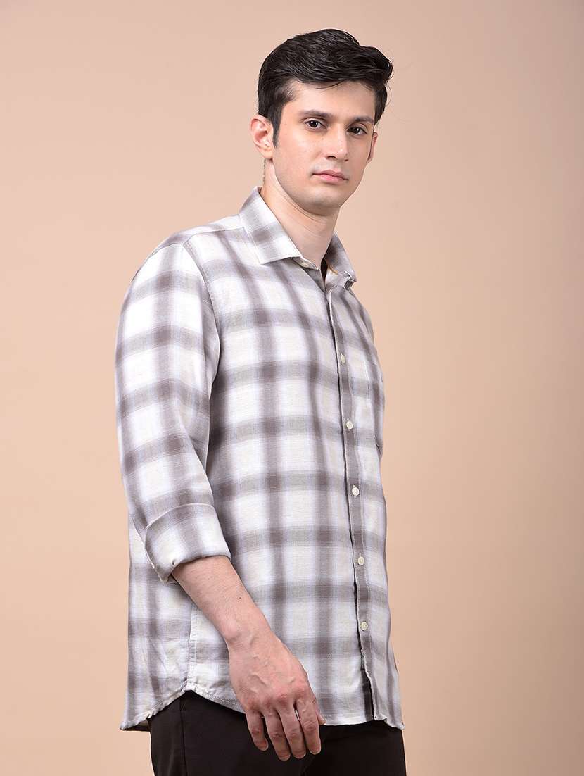 men checkered long sleeve slim fit casual shirt - 21987464 -  Standard Image - 2