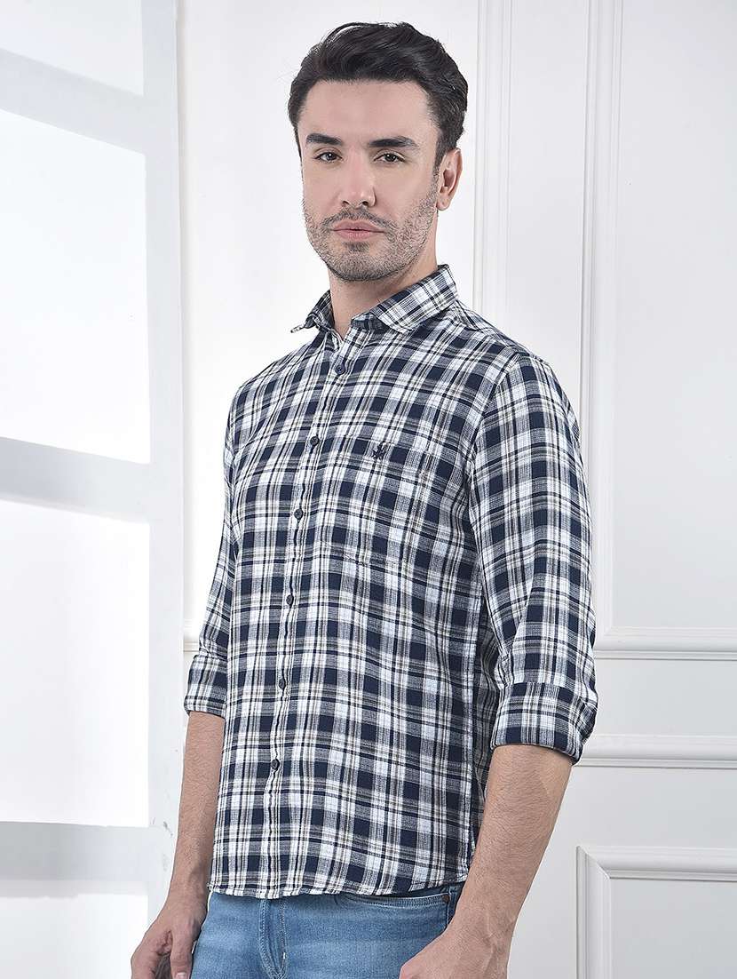 men checkered long sleeve slim fit casual shirt - 21987465 -  Standard Image - 2