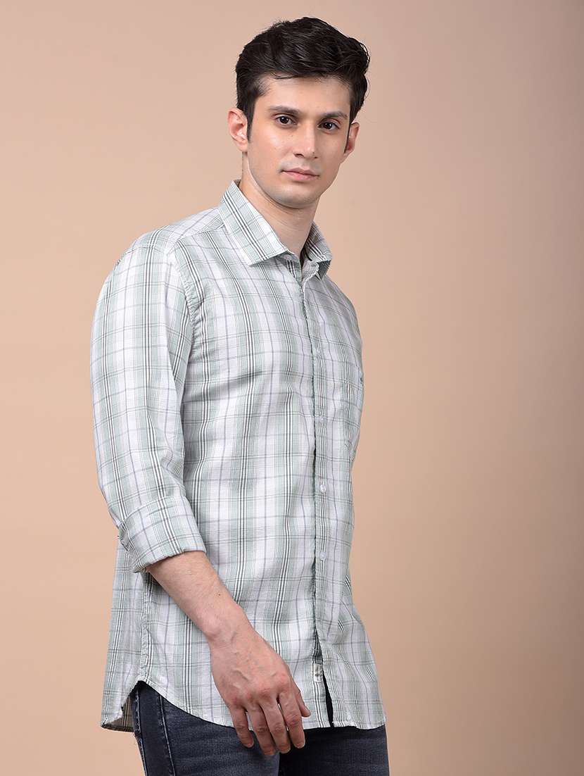 men checkered long sleeve slim fit casual shirt - 21987471 -  Standard Image - 2