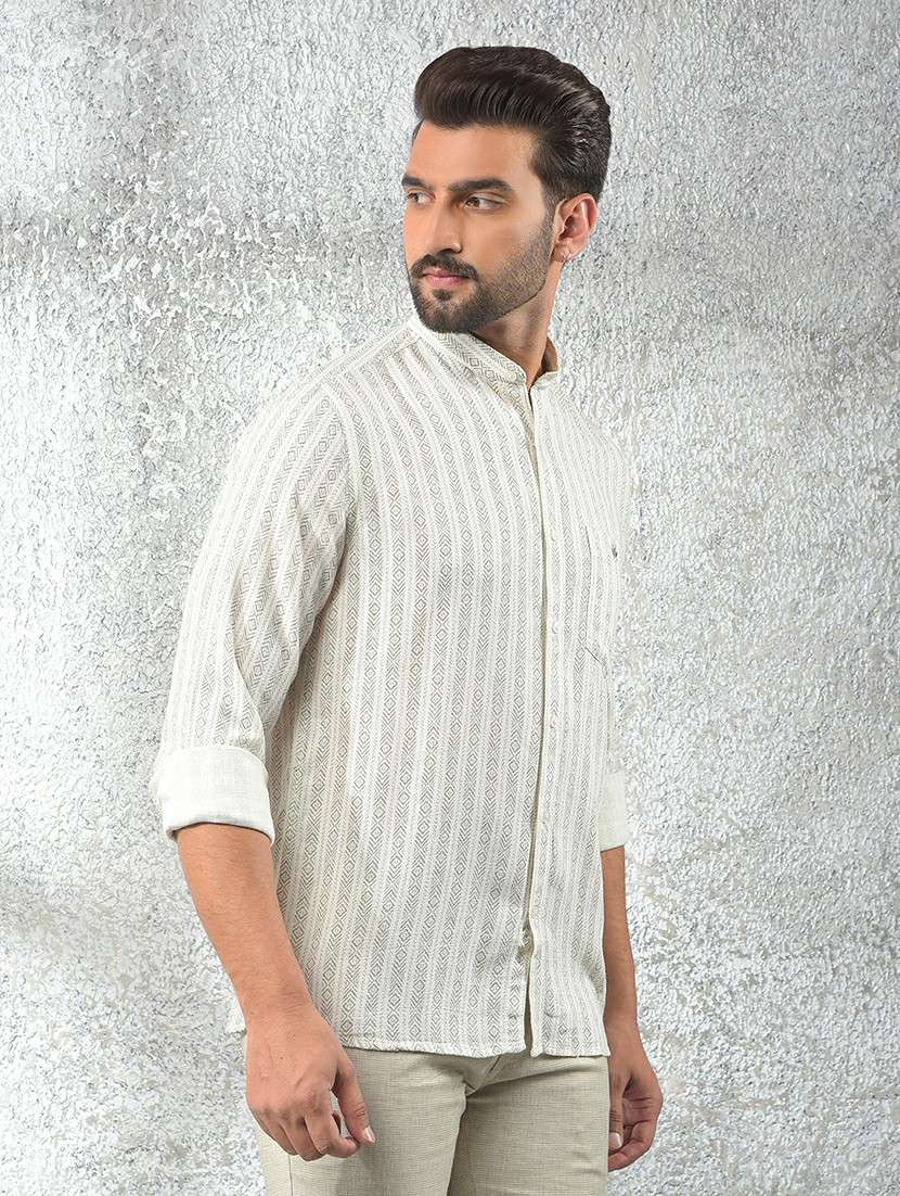 men printed long sleeve slim fit casual shirt - 21987482 -  Standard Image - 2