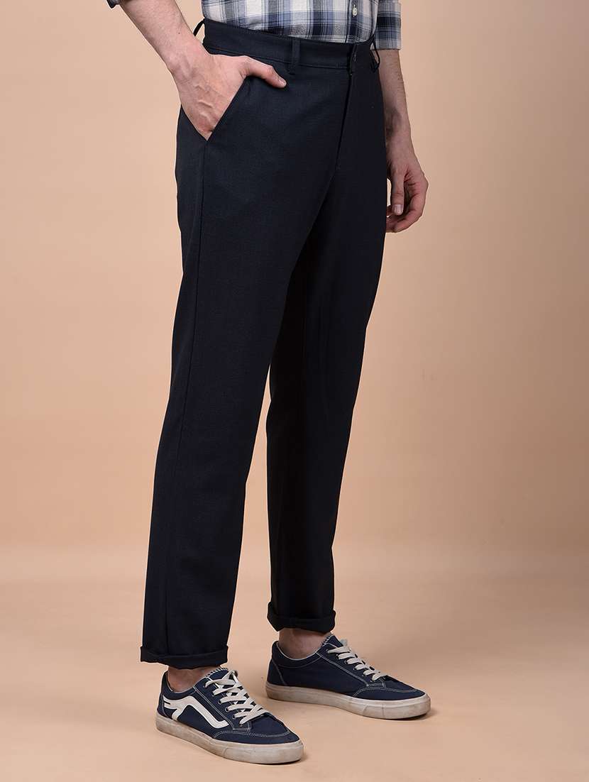 Men Checkered Mid Rise Flat Front Casual Chinos - 21987532 -  Standard Image - 2
