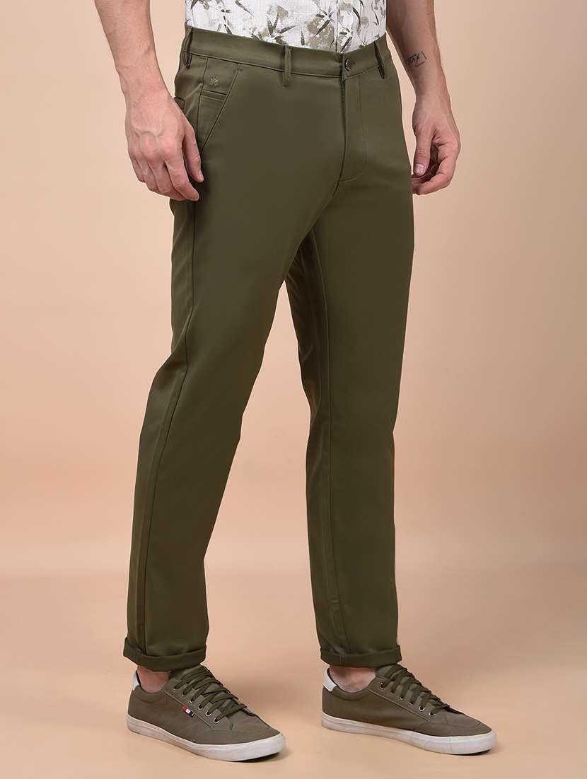 men solid mid rise flat front casual chinos  - 21987538 -  Standard Image - 2
