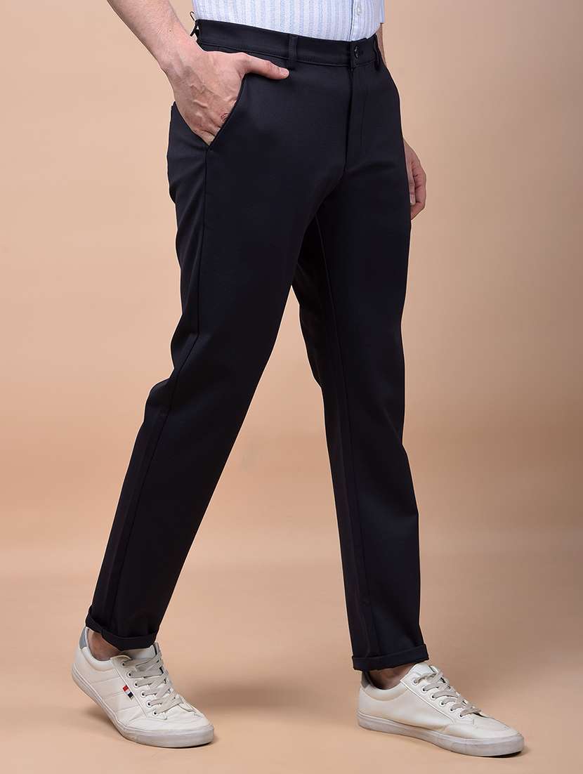 men solid mid rise flat front casual chinos  - 21987540 -  Standard Image - 2