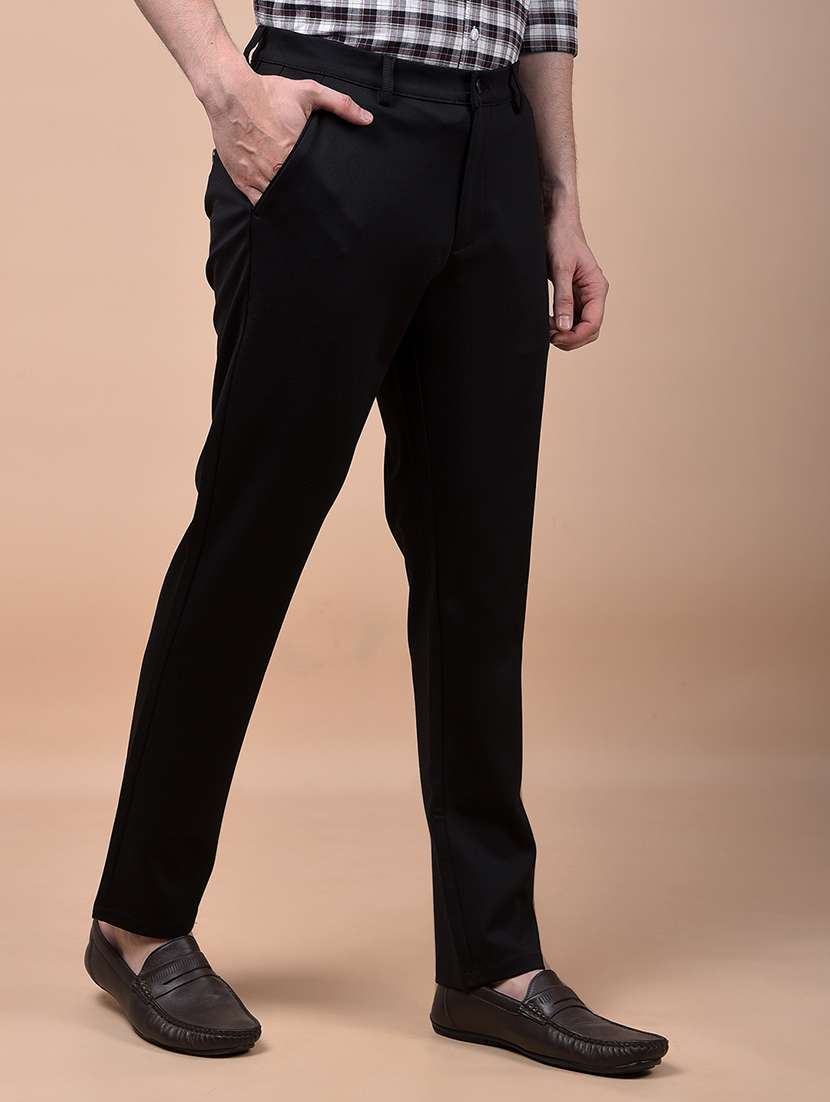 men solid mid rise flat front casual chinos  - 21987541 -  Standard Image - 2