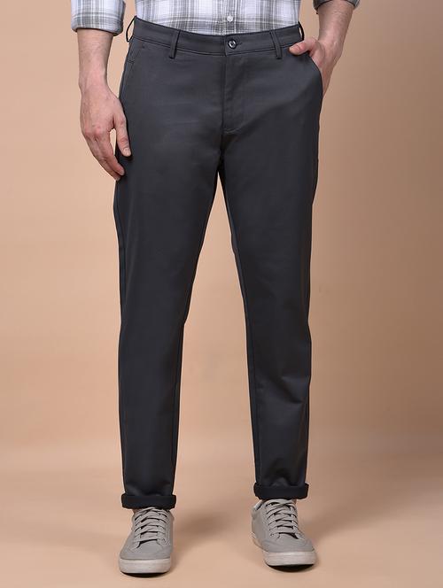 men solid mid rise flat front casual chinos - 21987542 - Standard Image - 0