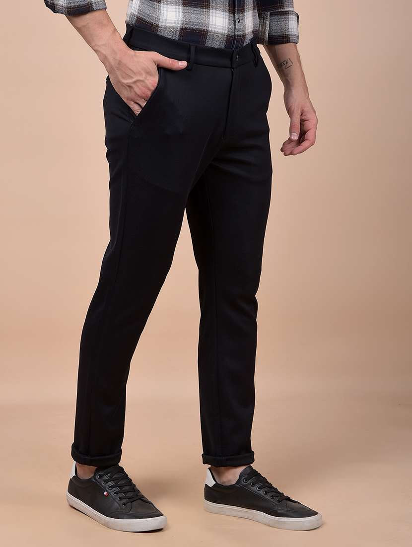 men solid mid rise flat front casual chinos  - 21987545 -  Standard Image - 2