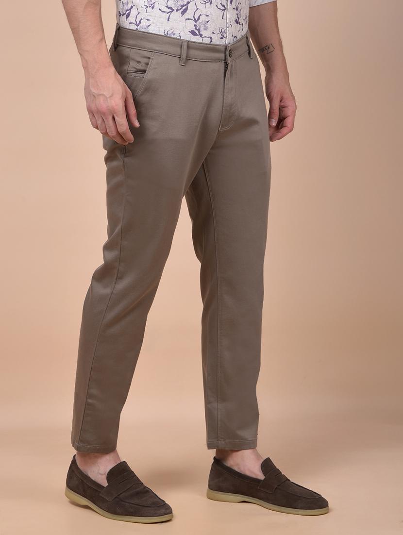 men solid mid rise flat front casual chinos - 21987549 - Standard Image - 2