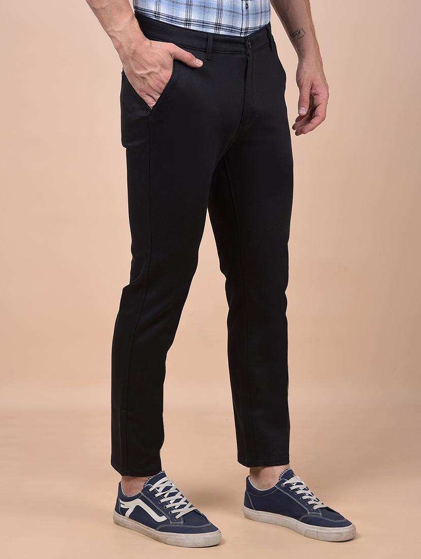 men solid mid rise flat front casual chinos - 21987551 - Standard Image - 2