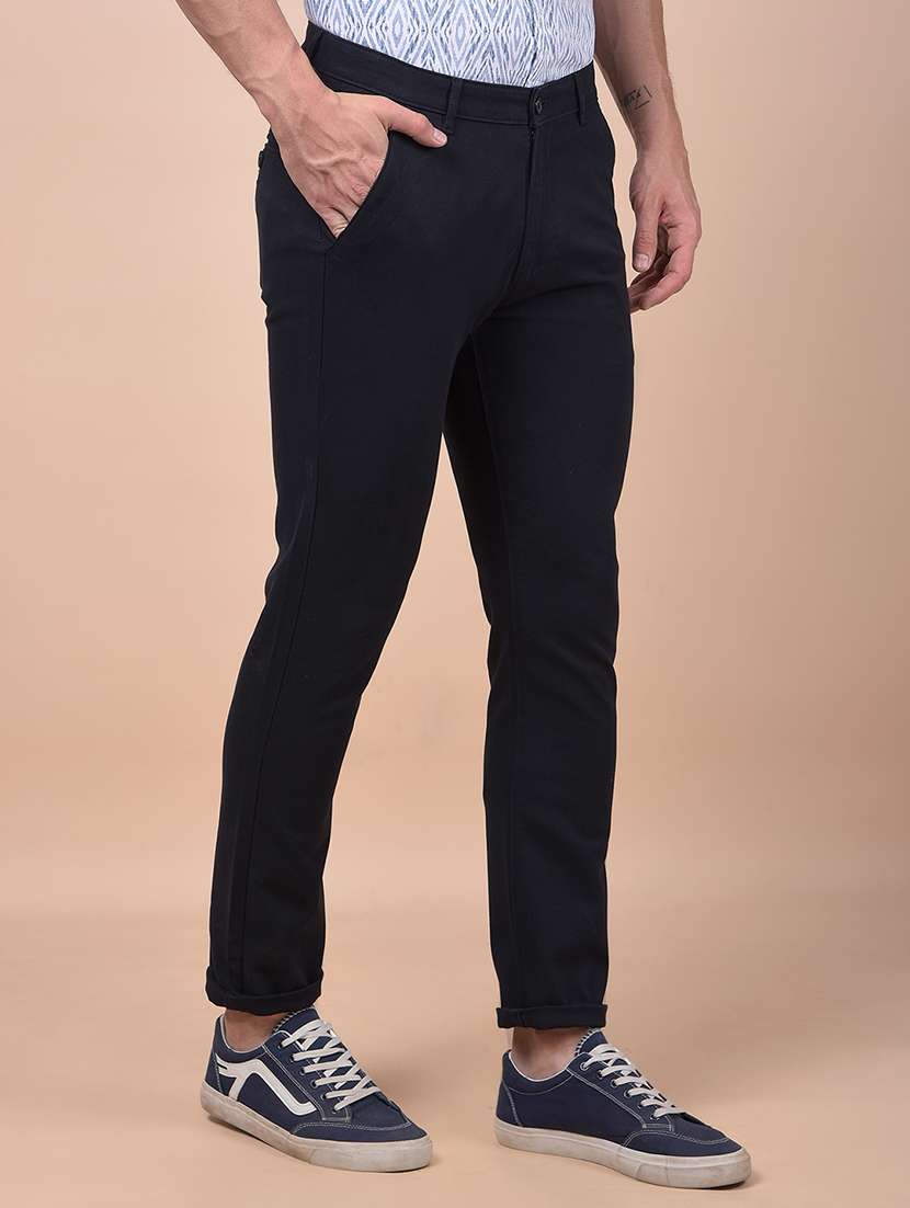 men solid mid rise flat front casual chinos  - 21987553 -  Standard Image - 2