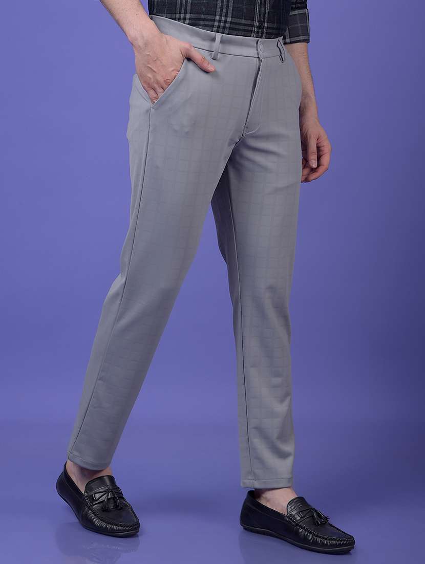 men checkered mid rise flat front casual chinos  - 21987557 -  Standard Image - 2