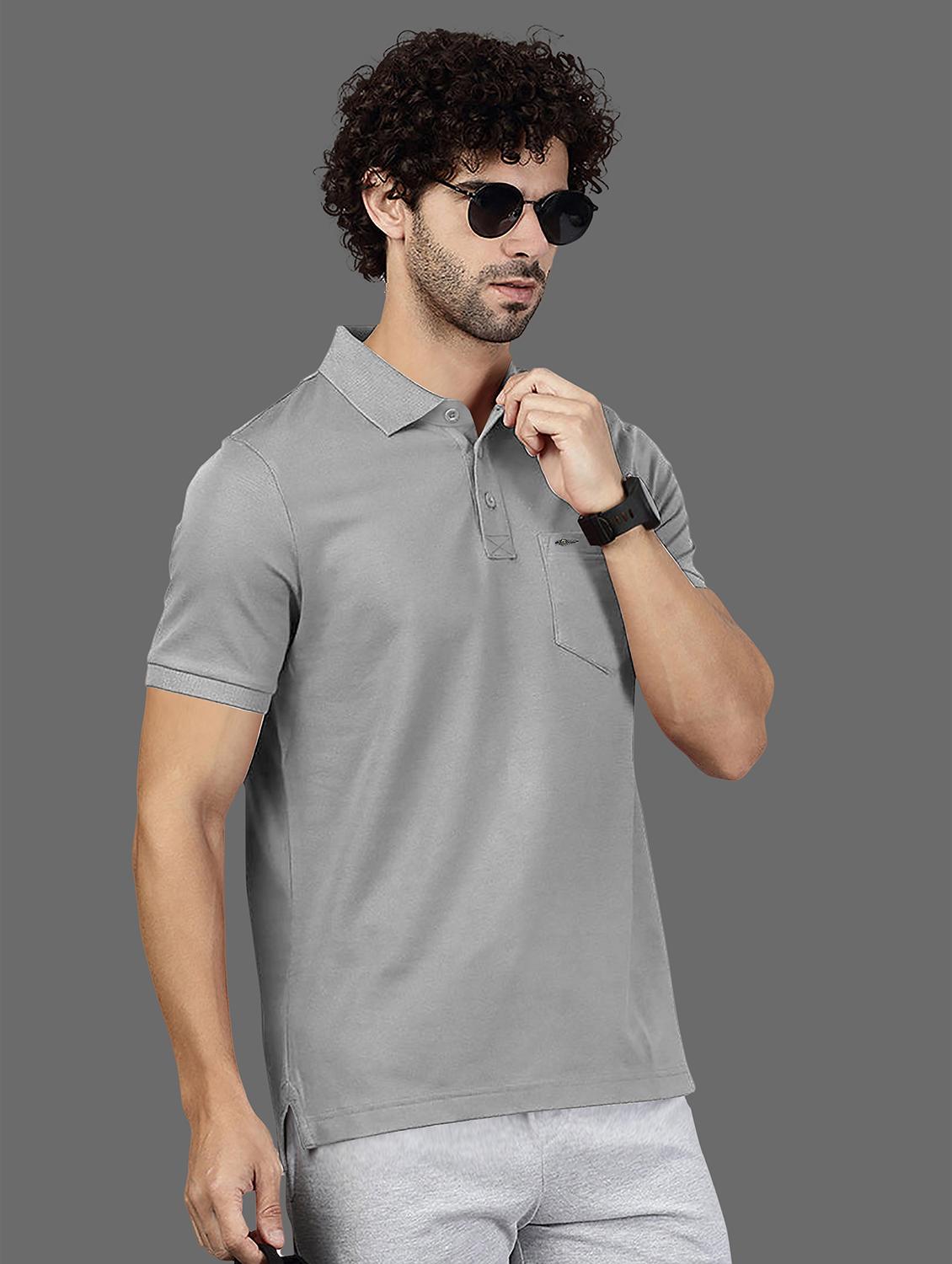 men solid short sleeve regular fit polo t-shirt