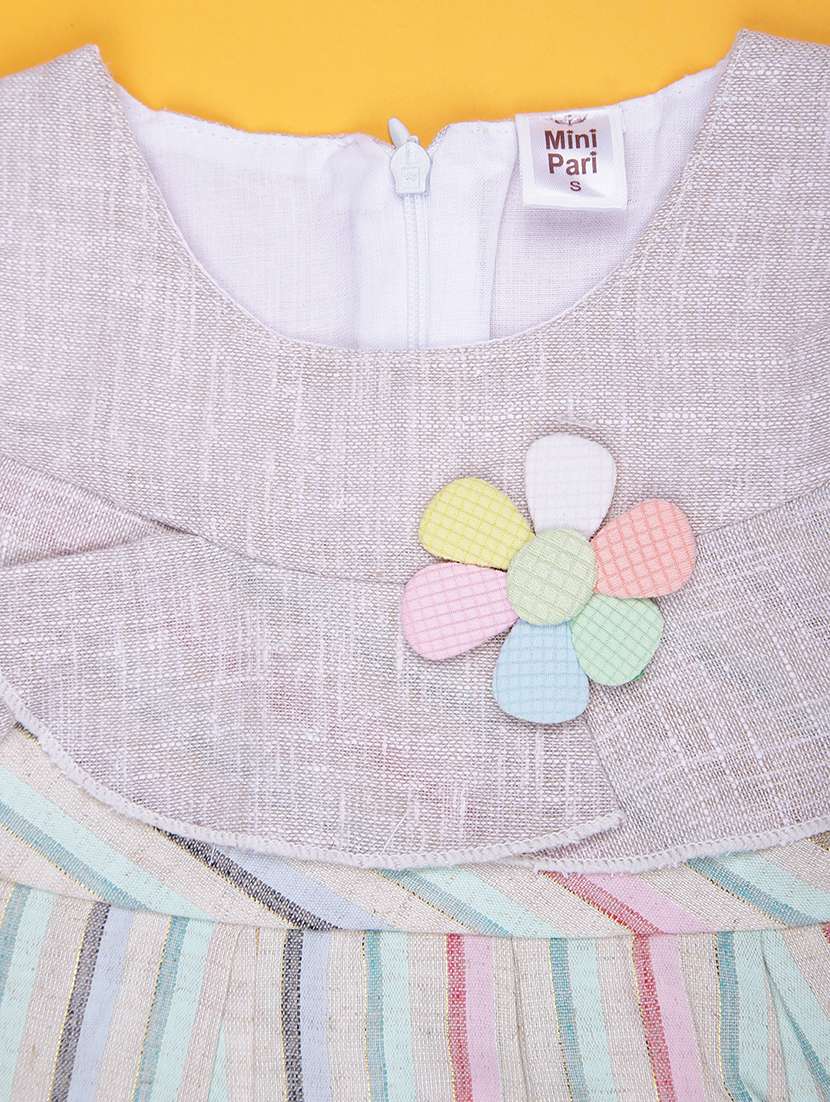 girls printed round neck frock with bloomer - 21987654 -  Standard Image - 2