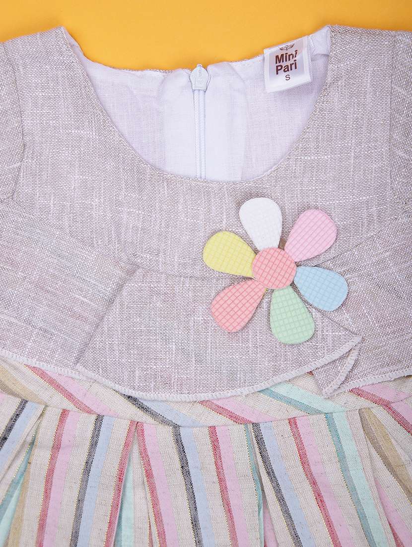 girls printed round neck frock with bloomer - 21987655 -  Standard Image - 2