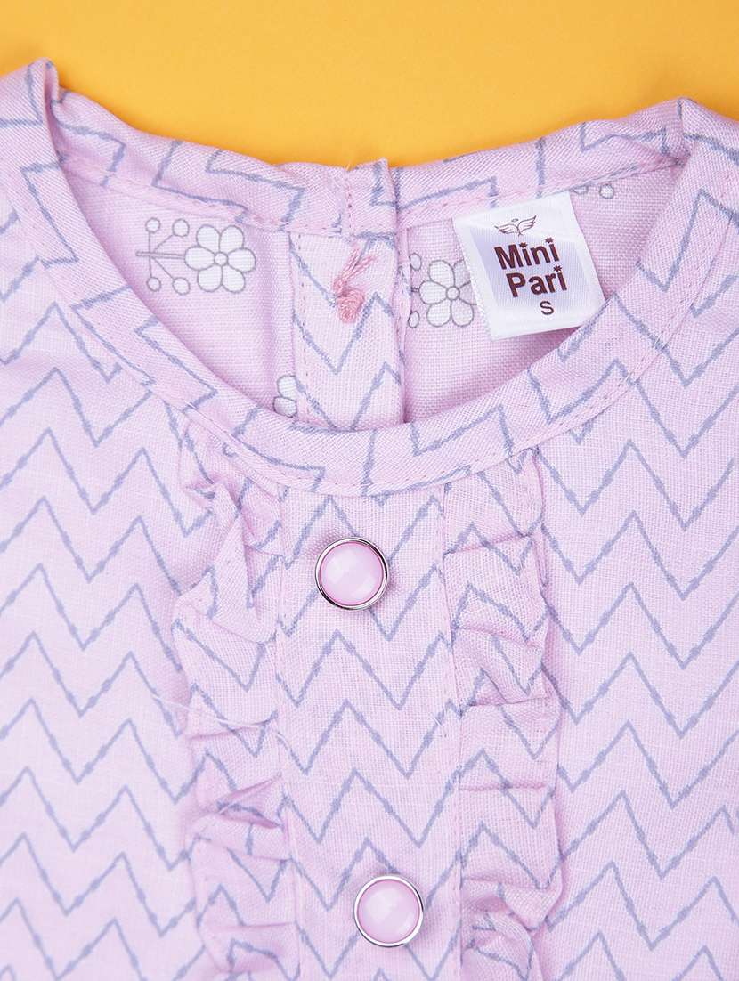 girls printed short sleeve frock with blommer - 21987662 -  Standard Image - 2