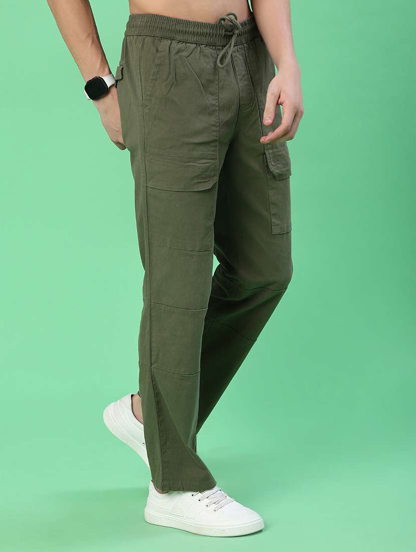 men solid mid rise regular cargo - 21987710 -  Standard Image - 2