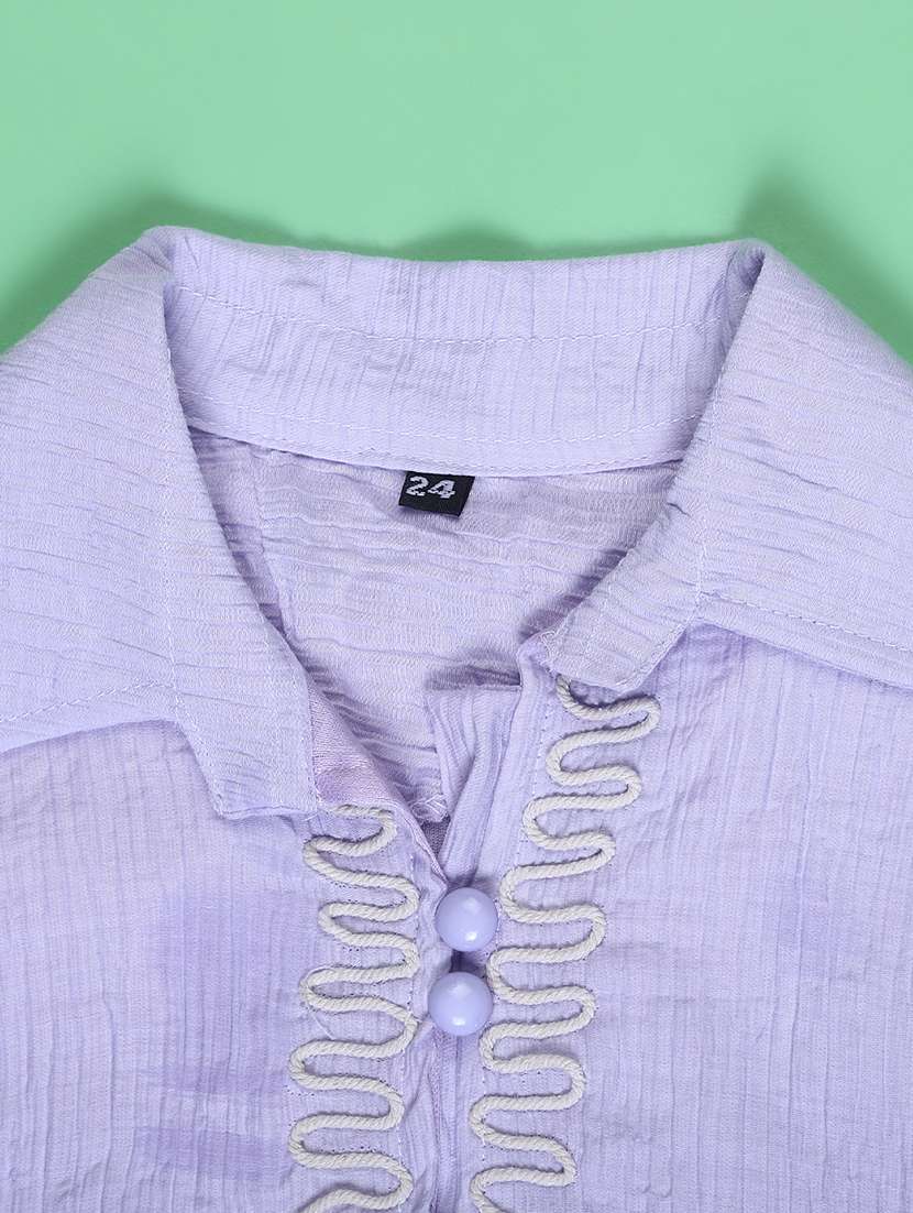 girls embroidered three quarter sleeve top - 21987729 -  Standard Image - 2