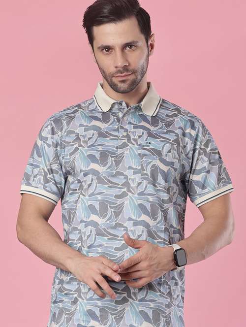 men printed short sleeve regular fit polo t-shirt - 21987811 -  Standard Image - 0