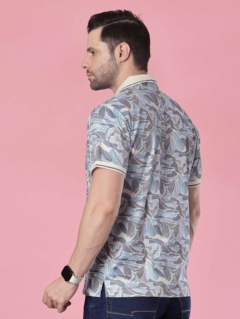 men printed short sleeve regular fit polo t-shirt - 21987811 - Standard Image - 2