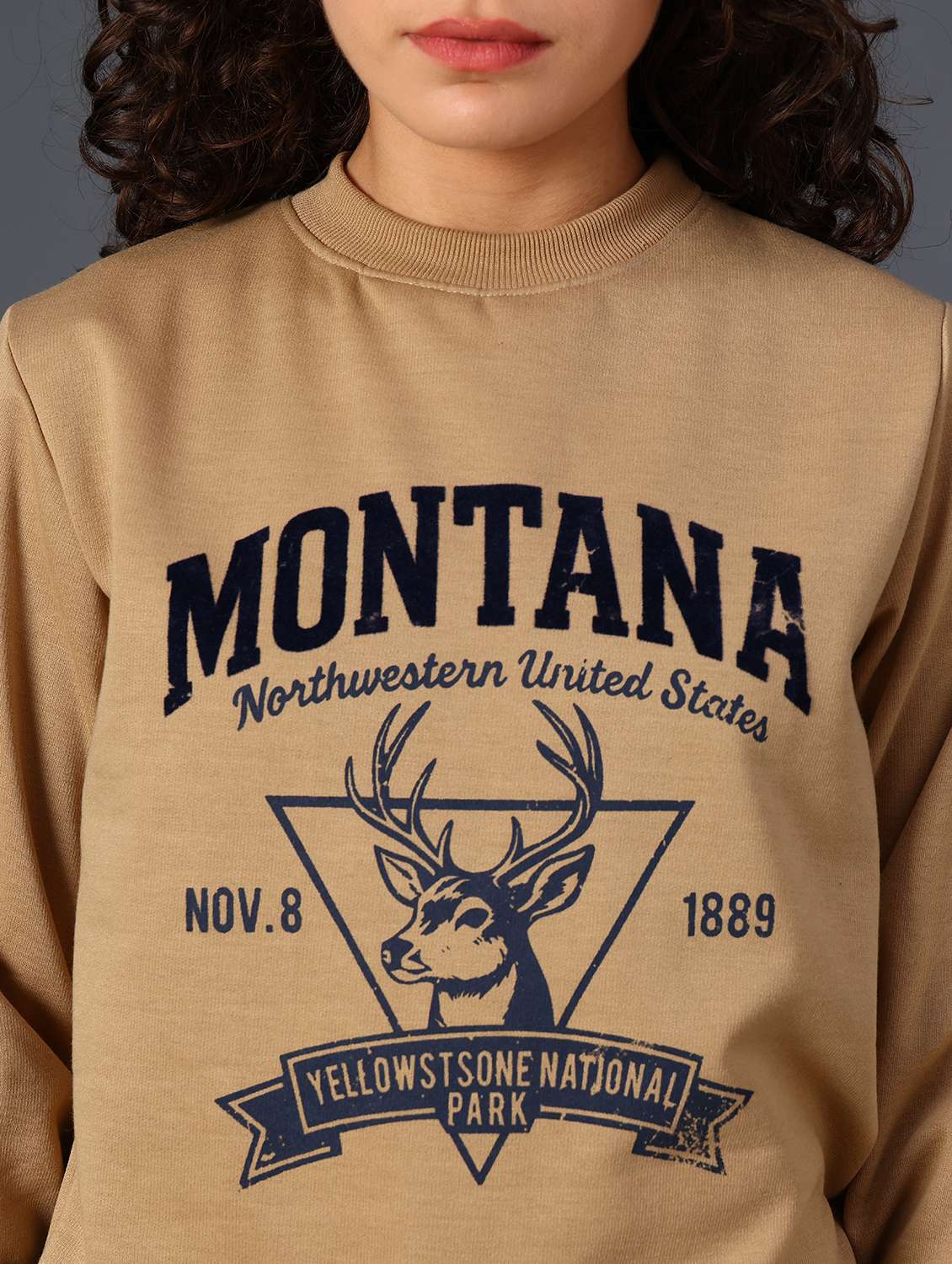 women printed long sleeve sweatshirt - 21987817 -  Standard Image - 2