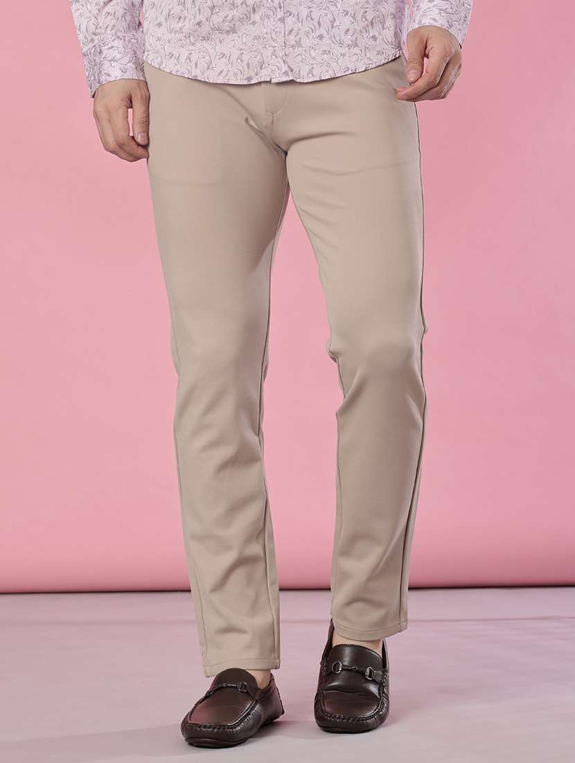 men solid mid rise casual chinos - 21987881 -  Standard Image - 2