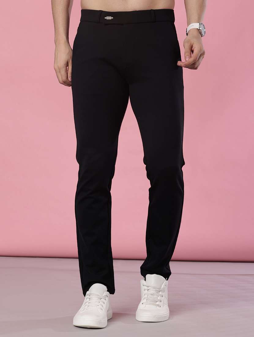 men solid mid rise casual chinos - 21987883 - Standard Image - 2