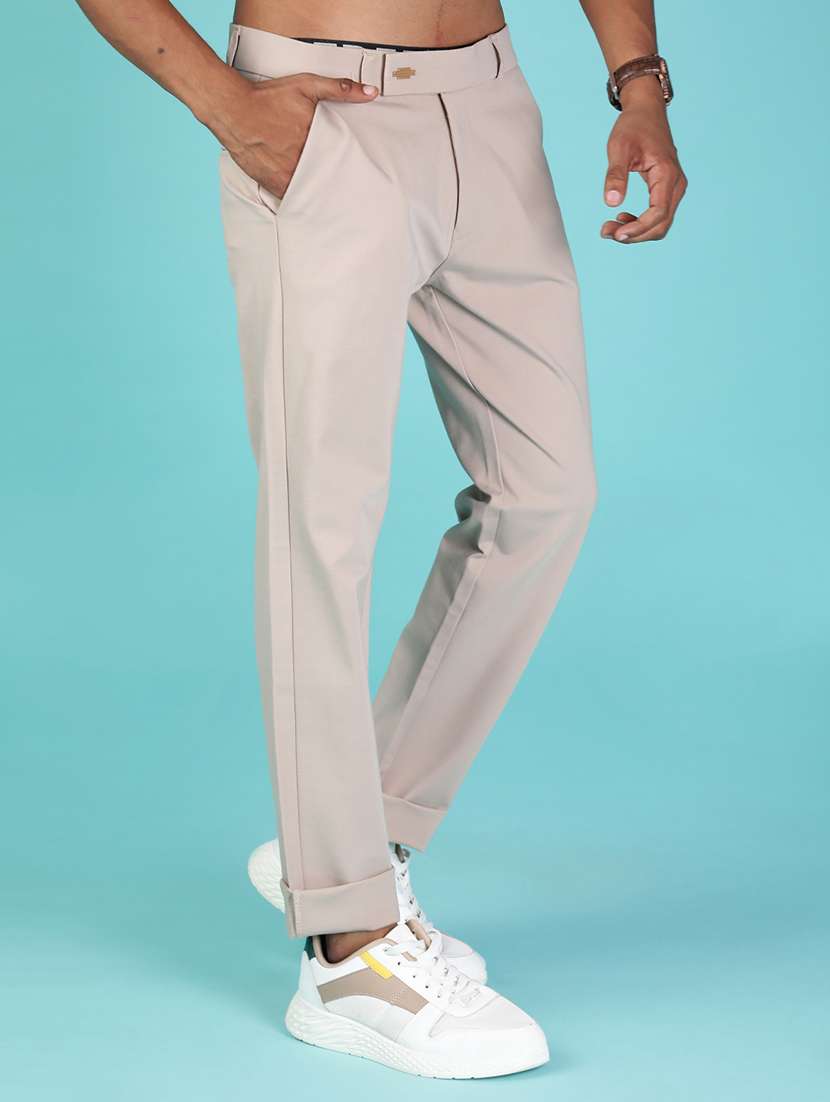 men solid mid rise casual chinos - 21987888 -  Standard Image - 2