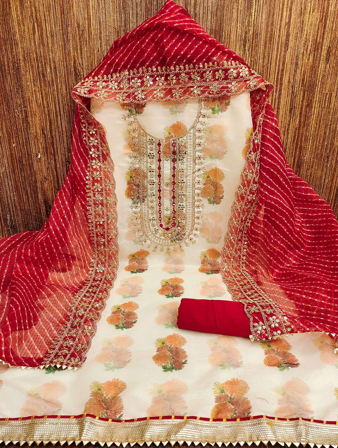 women floral embroidered unstitched suit set - 21987960 -  Standard Image - 2