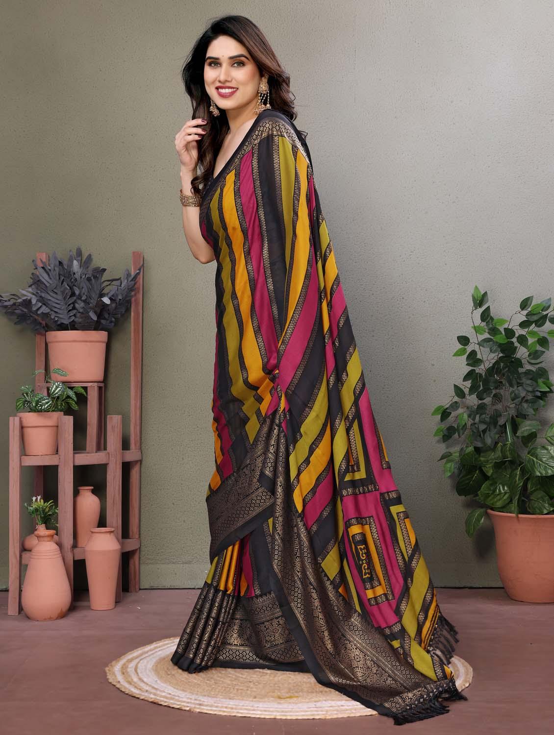 women printed casual wear saree with blouse - 21988112 - Standard Image - 2