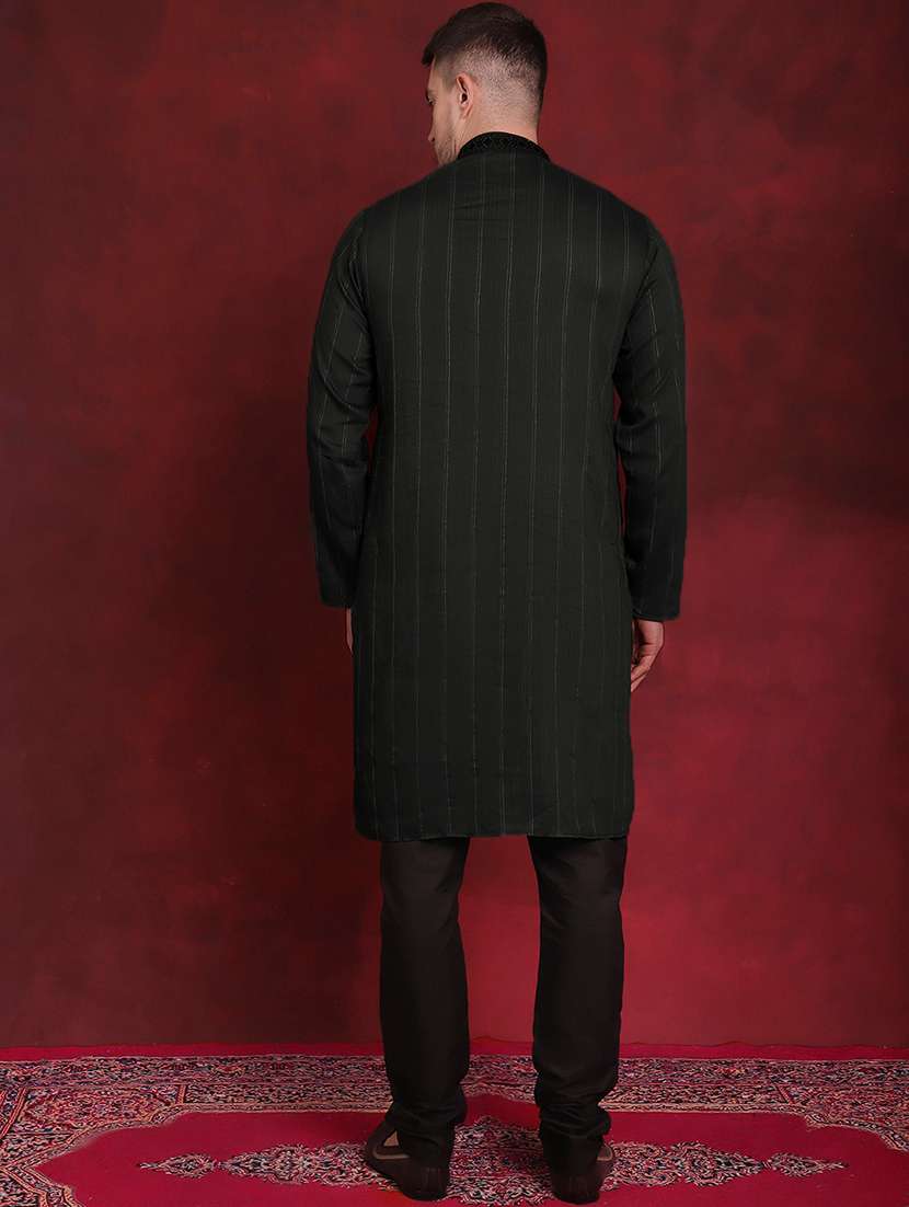 men embroidered mandarin neck kurta pyjama ethnic wear set - 21988180 -  Standard Image - 2