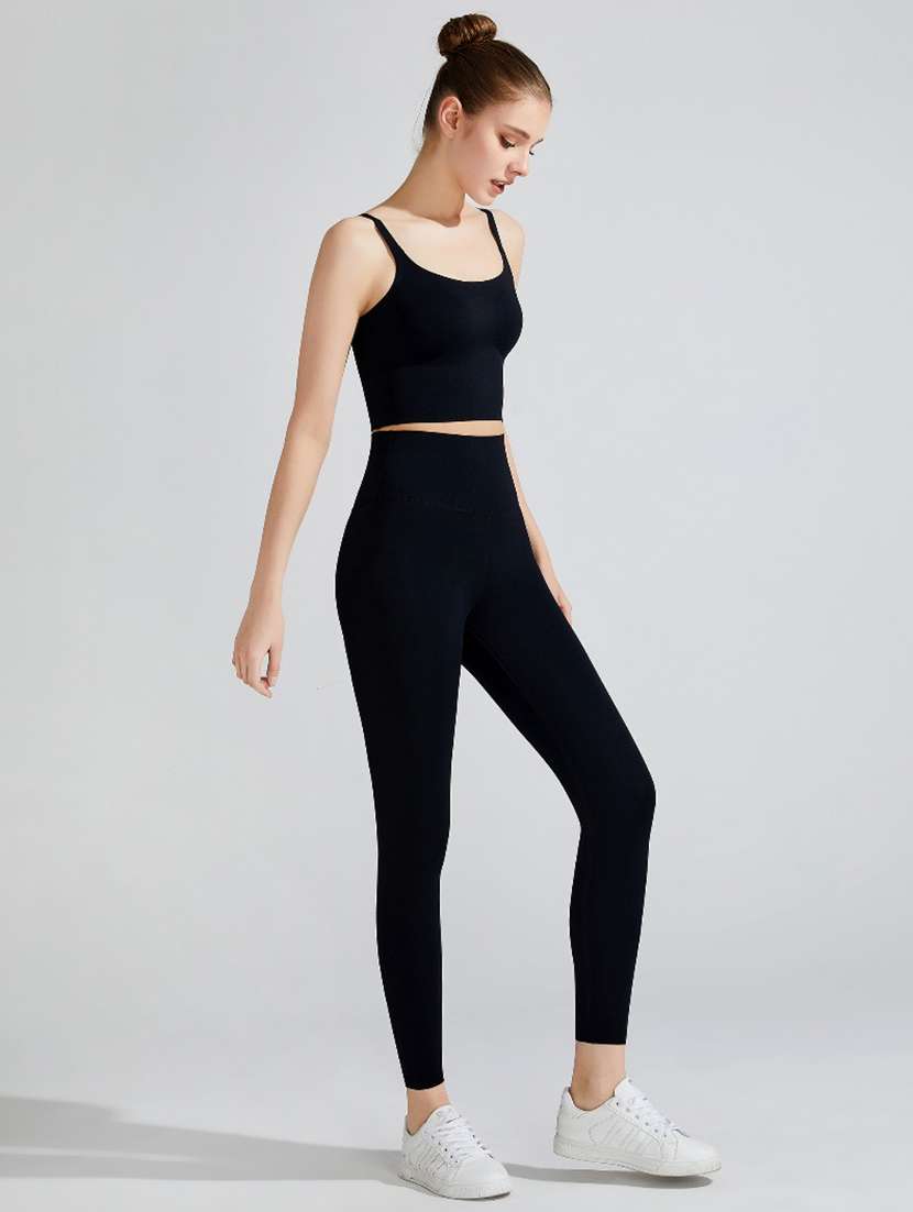 women black solid active wear set - 21988232 -  Standard Image - 2