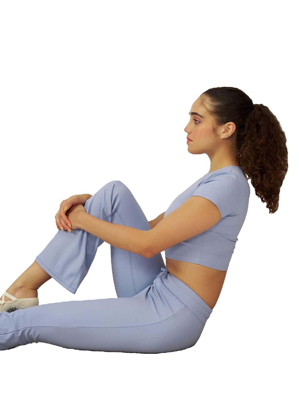 women blue soldi short sleeve crop top - 21988238 - Standard Image - 2