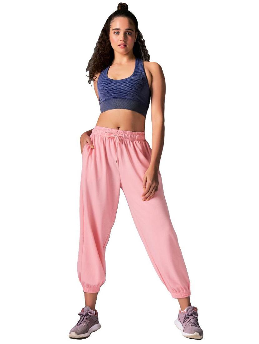 women pink solid relaxed fit jogger - 21988245 - Standard Image - 2