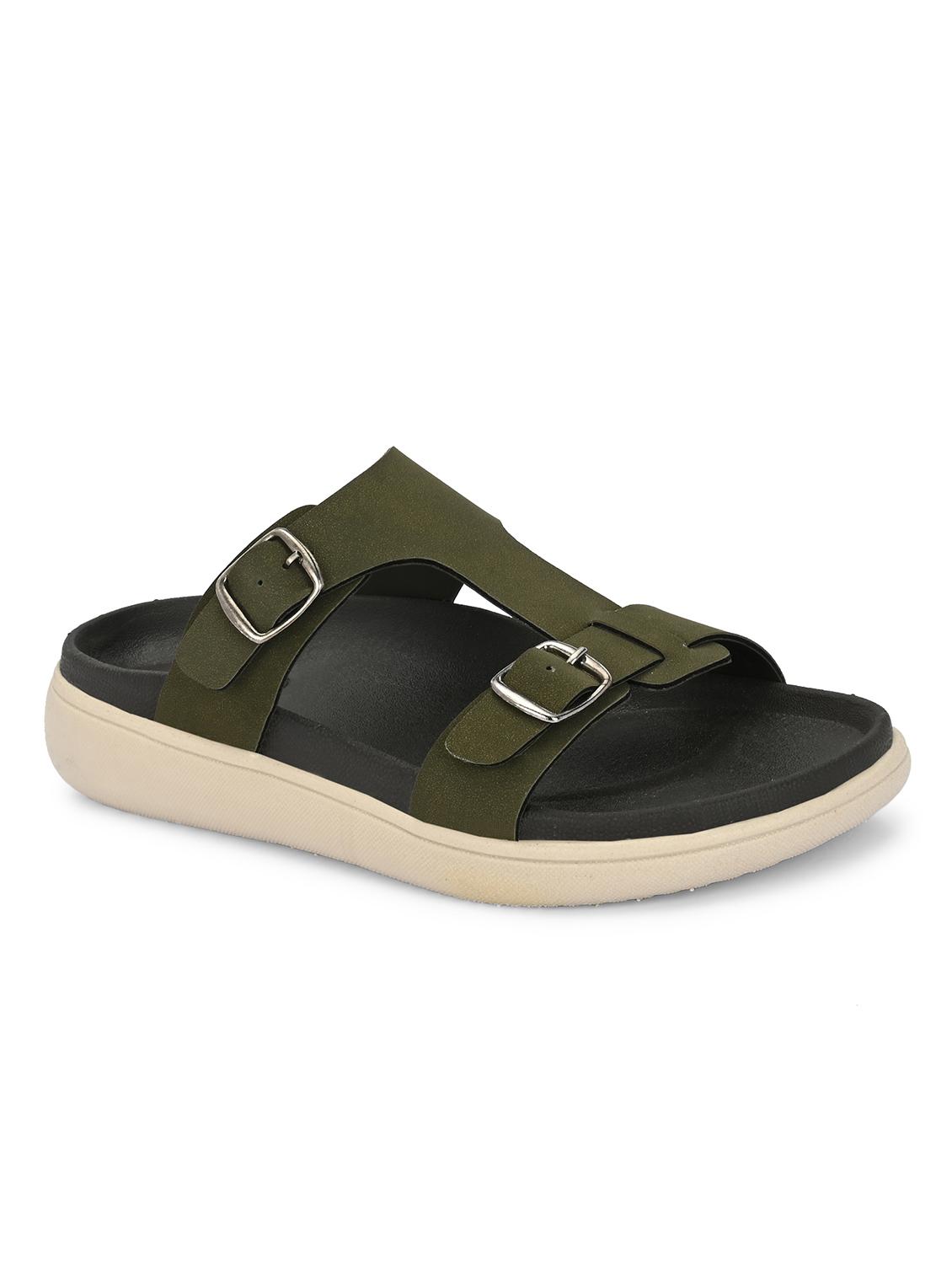 men olive slip on sandal - 21988263 - Standard Image - 2