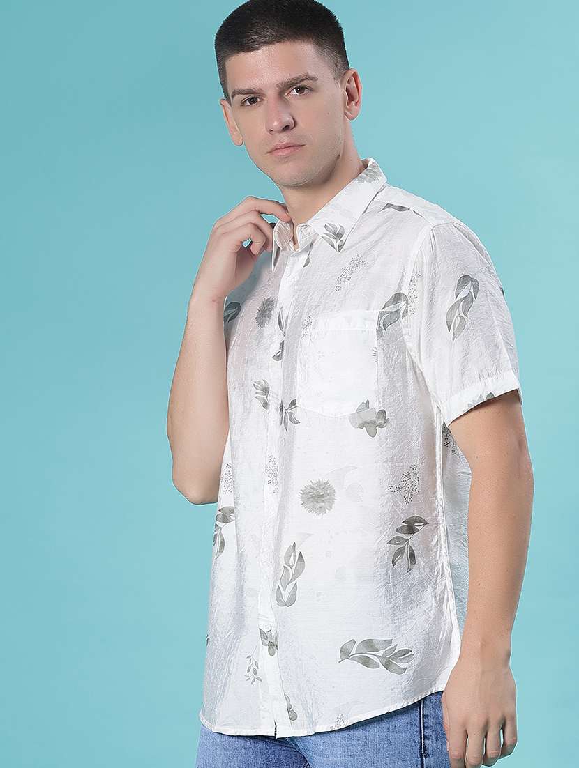 men printed short sleeve regular fit casual shirt - 21988490 -  Standard Image - 2
