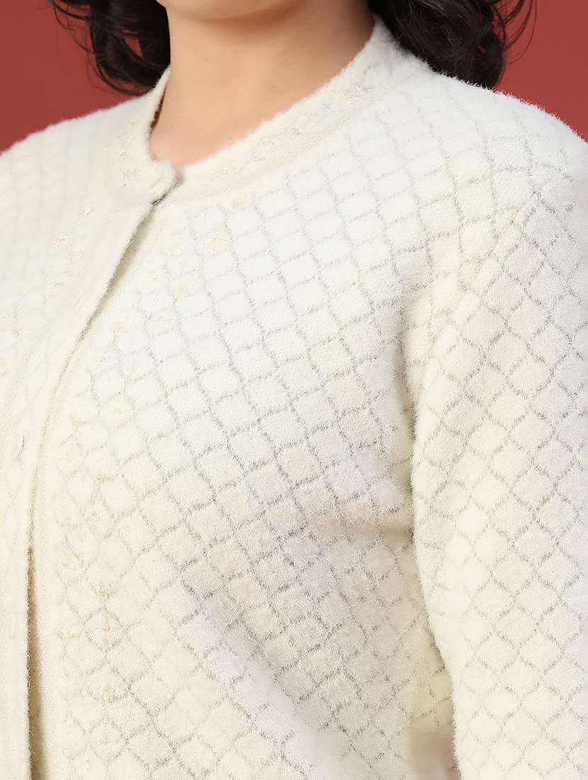 women self design long sleeve cardigan - 21988525 -  Standard Image - 2