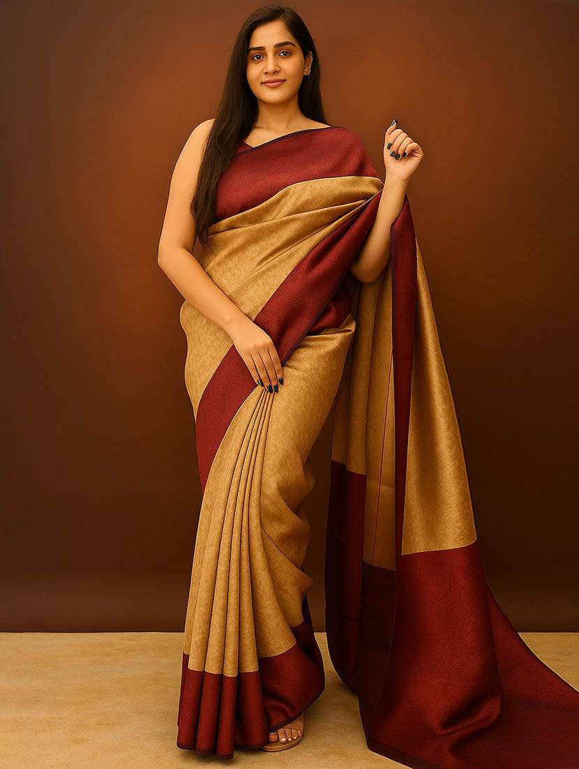 women self design bordered saree with blouse