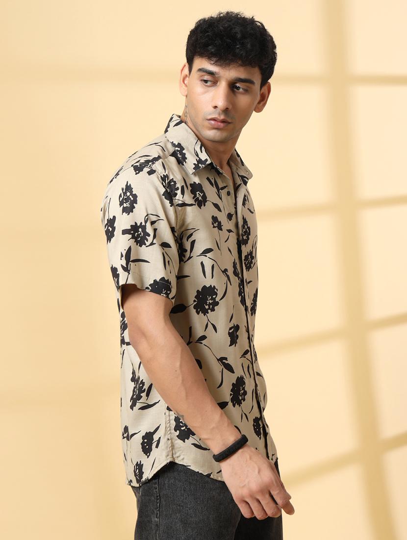men printed short sleeve regular fit casual shirt - 21988751 - Standard Image - 2