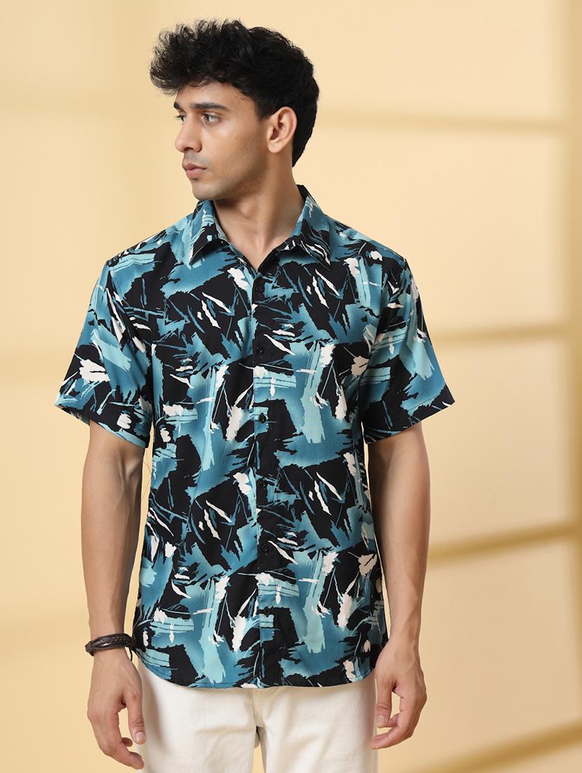 men printed short sleeve regular fit casual shirt - 21988752 - Standard Image - 2