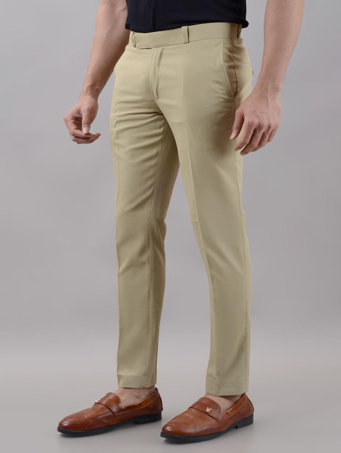 men solid mid rise flat front formal trouser - 21988799 - Standard Image - 2