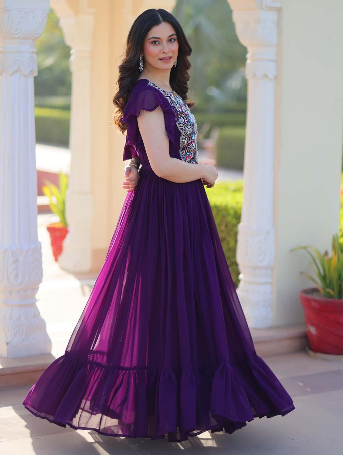 women solid with work round neck tiered dress - 21988803 - Standard Image - 2