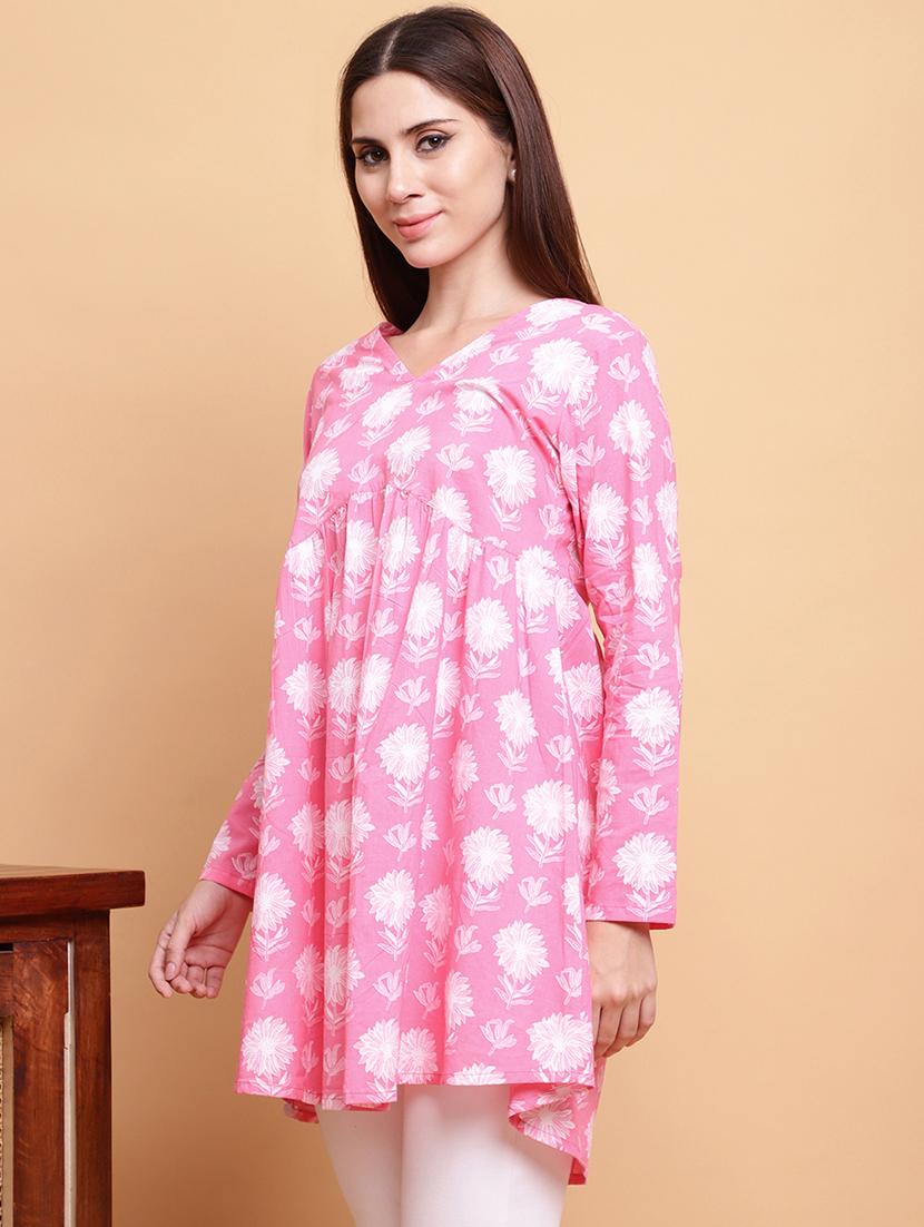 women floral printed long sleeve flared kurti - 21988820 - Standard Image - 2