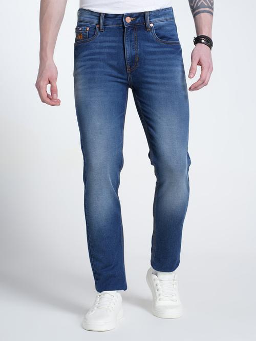 men washed mid rise full length jeans - 21988841 -  Standard Image - 0