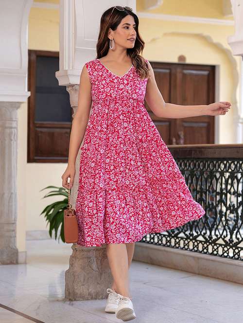 long sleeve floral dress knee length Perrie Long Sleeve Midi Dress - Black Floral main image 0