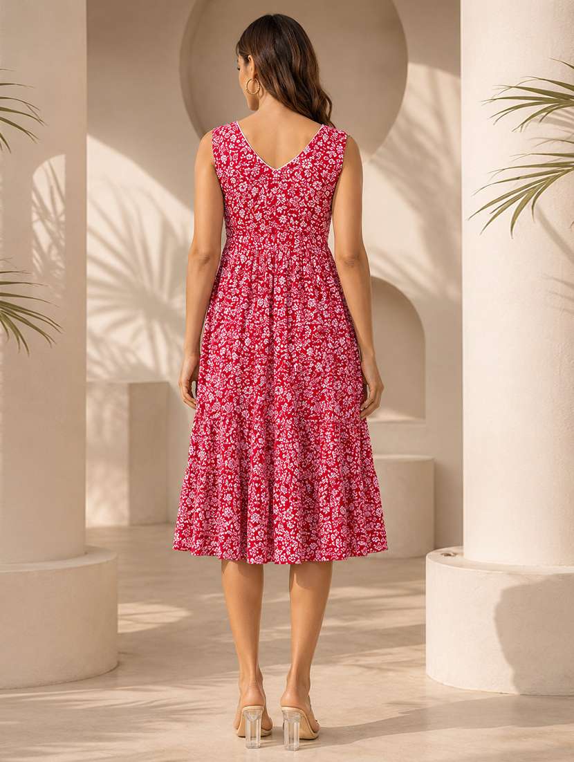 women floral print sleeveless tiered dress - 21988891 -  Standard Image - 2