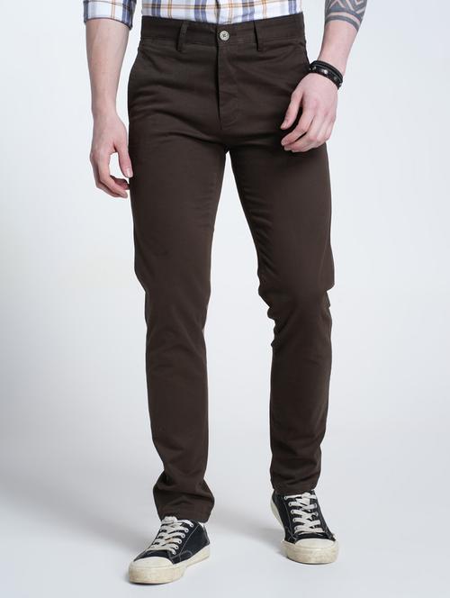 men solid mid rise flat front casual chinos  - 21988905 -  Standard Image - 0