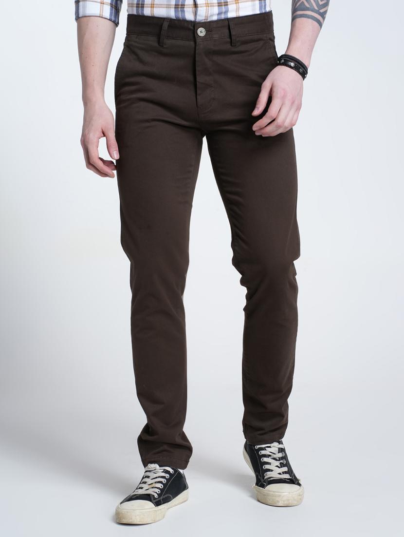 men solid mid rise flat front casual chinos  - 21988905 -  Zoom Image - 0