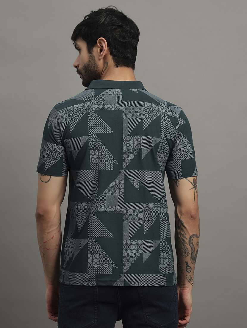 green cotton blend all over print tshirt - 21988954 -  Standard Image - 2