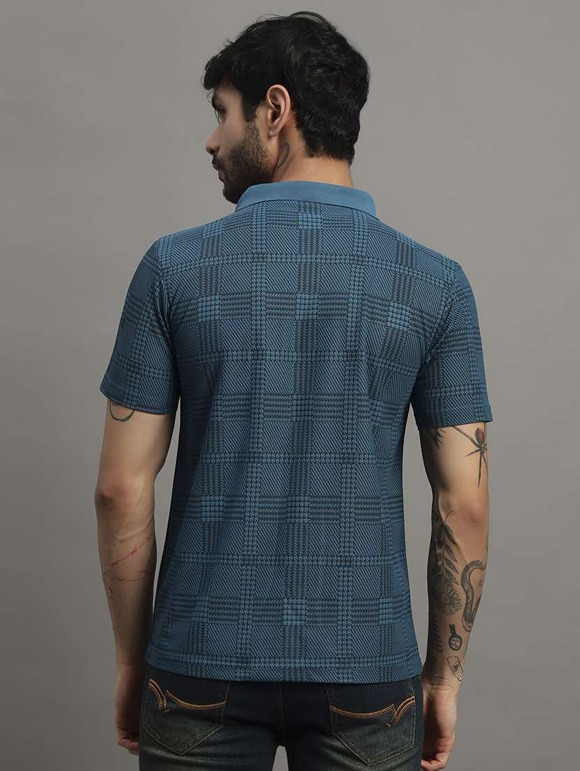 teal cotton blend all over print tshirt - 21988959 -  Standard Image - 2